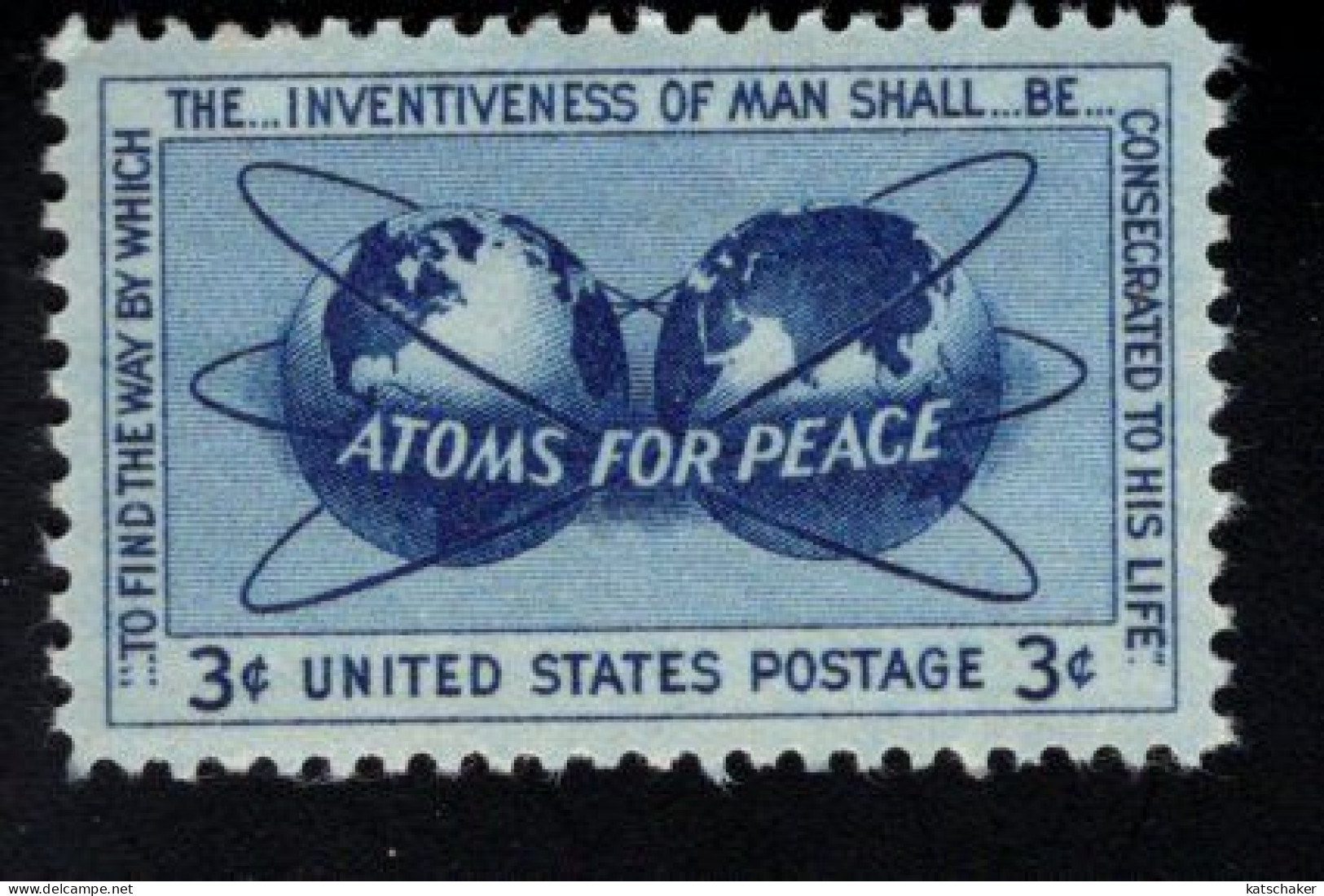 203709226 1956 SCOTT 1070 (XX) POSTFRIS MINT NEVER HINGED  - ATOMS FOR PEACE - Unused Stamps