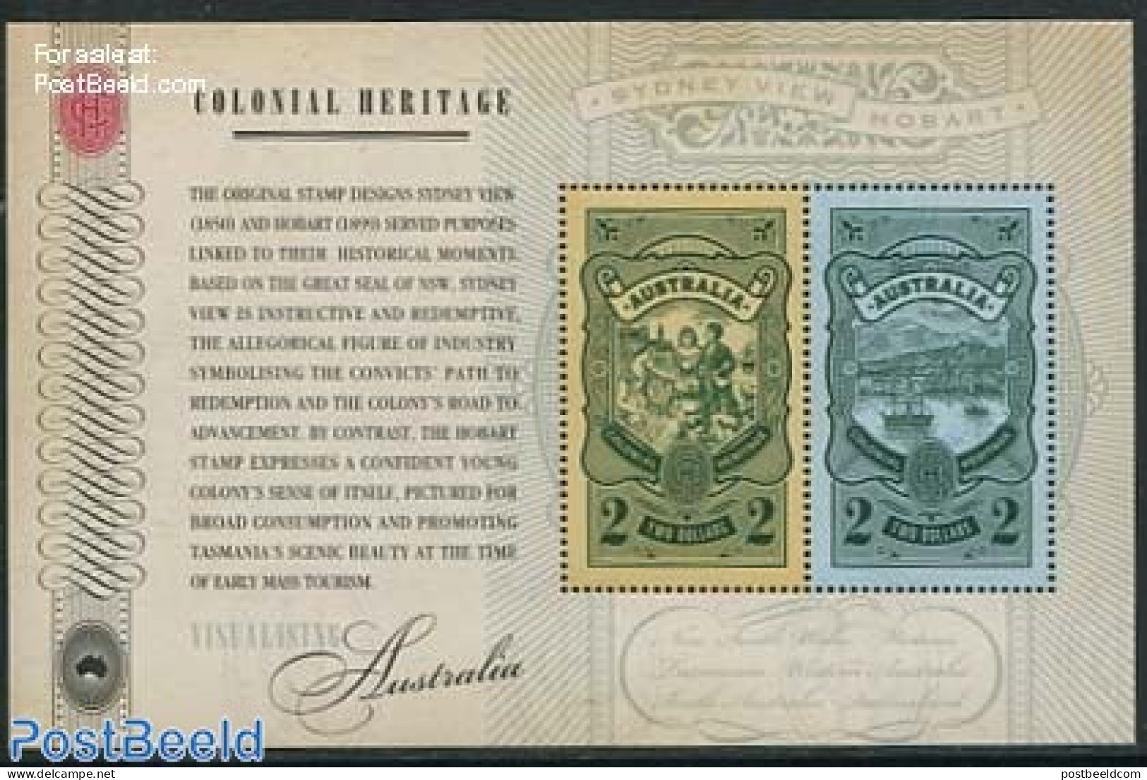 Australia 2012 Colonial Heritage S/s, Mint NH, Transport - Stamps On Stamps - Ships And Boats - Unused Stamps