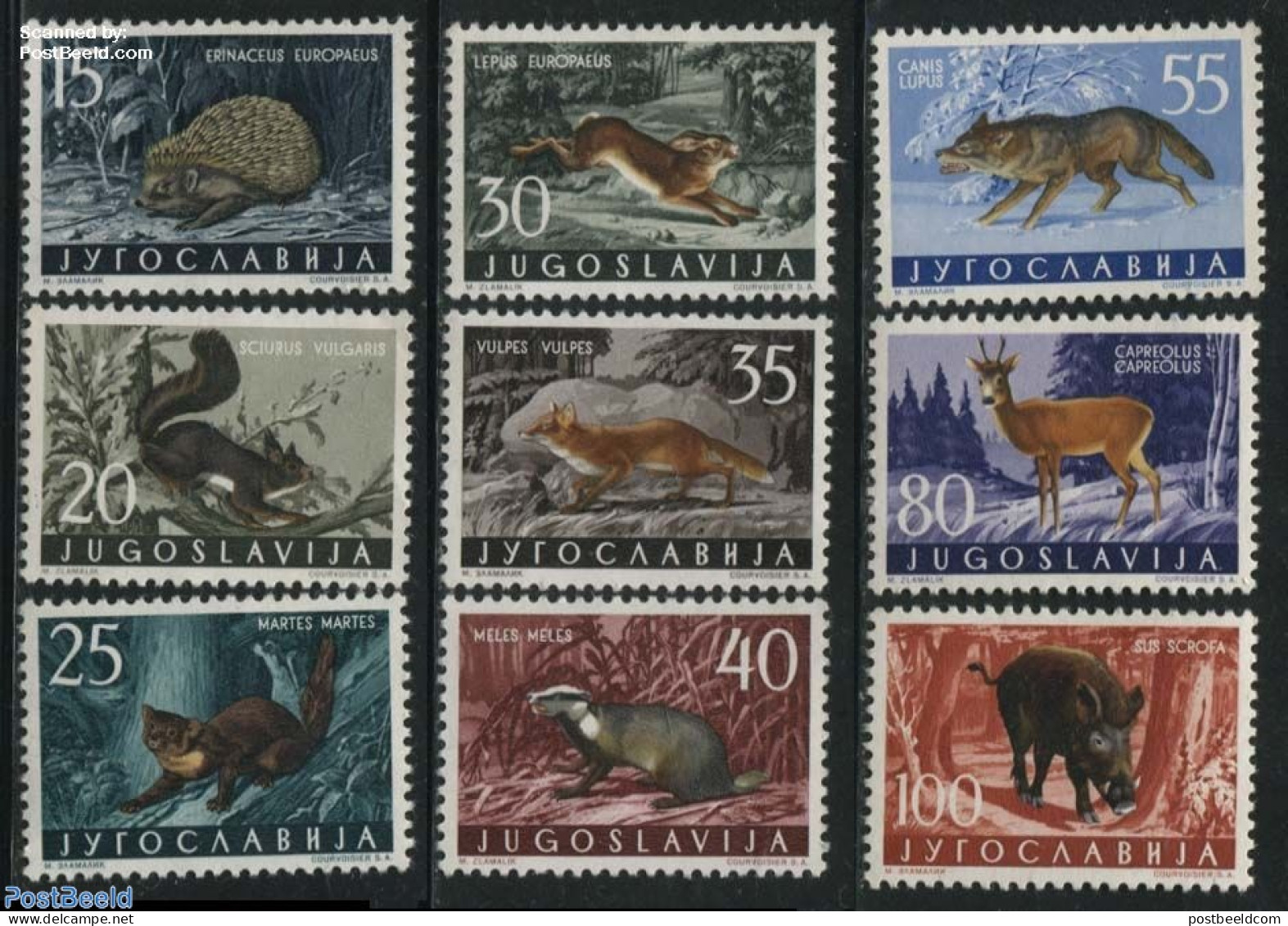 Yugoslavia 1960 Forest Animals 9v, Mint NH, Nature - Animals (others & Mixed) - Deer - Hedgehog - Ungebraucht