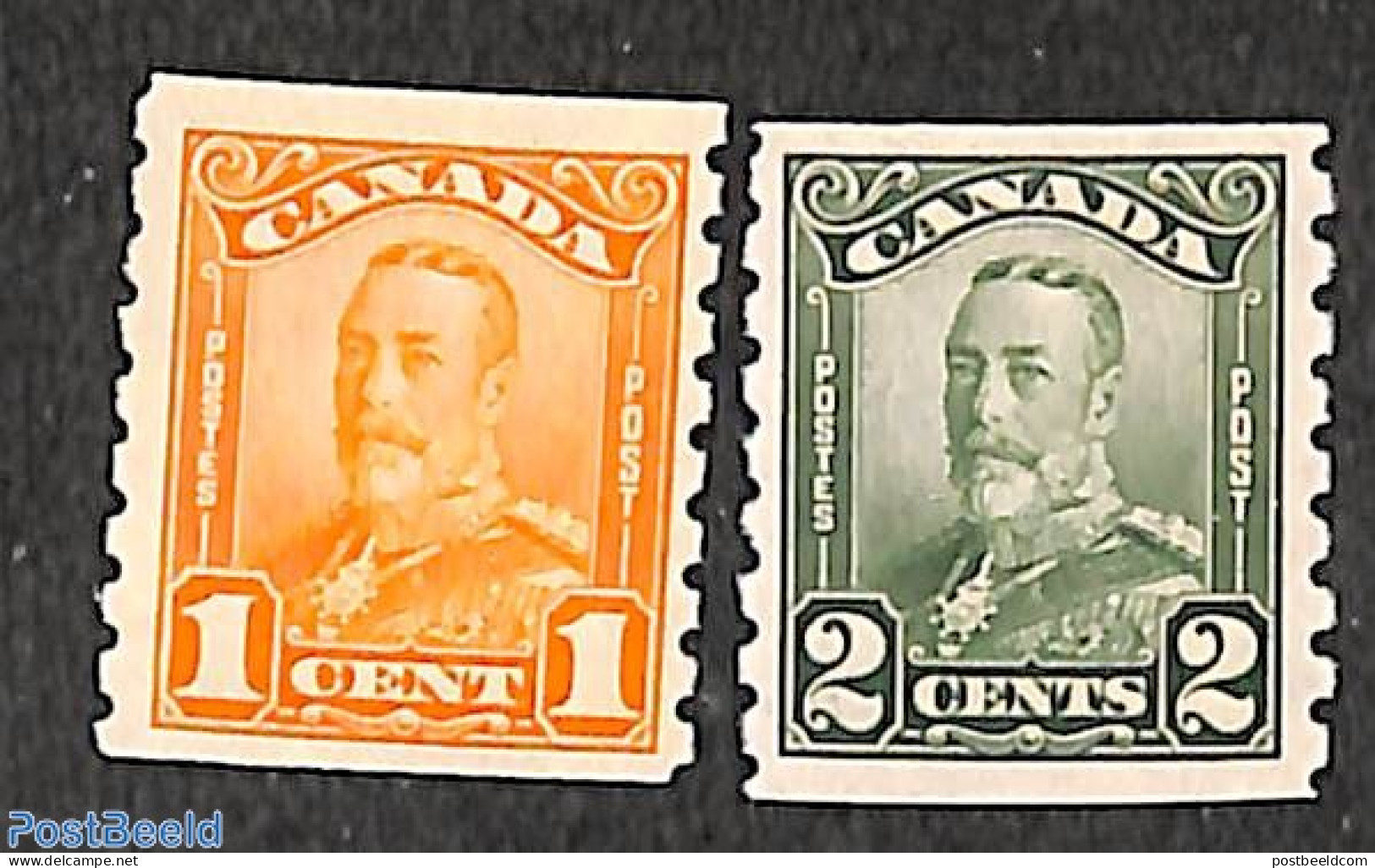 Canada 1928 Coil Stamps 2v, Unused (hinged) - Ongebruikt