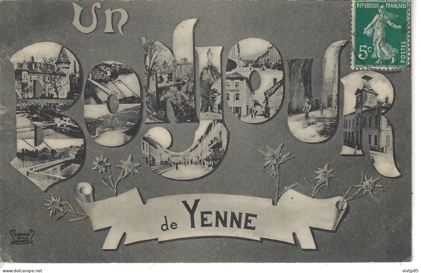 73 - YENNE - Belle Carte Fantaisie Multi Vues " Un Bonjour De " - Yenne