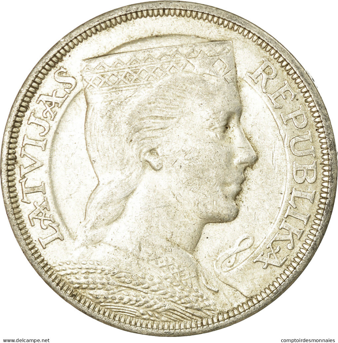 Monnaie, Latvia, 5 Lati, 1931, TTB+, Argent, KM:9 - Lettonie