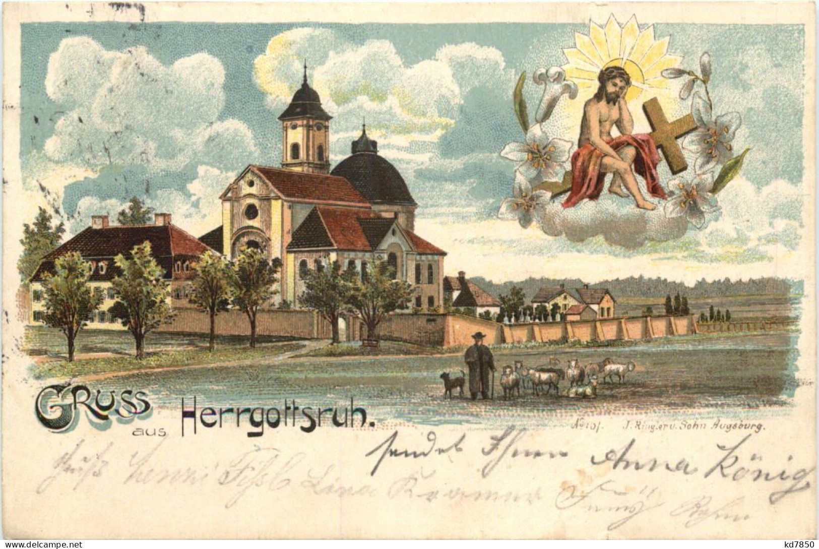 Gruss Aus Herrgottsruh - Litho - Friedberg - Aichach