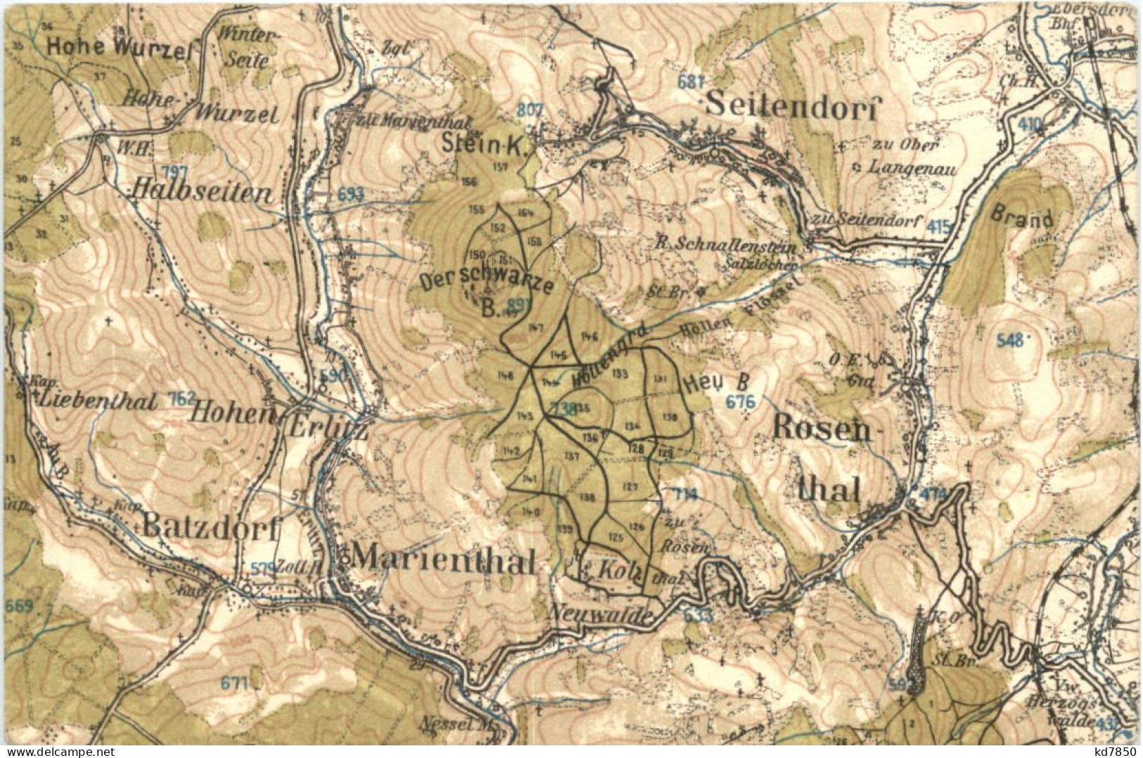 Seitendorf - Marienthal - Rosenthal - Landkarte Sudeten - Sudeten