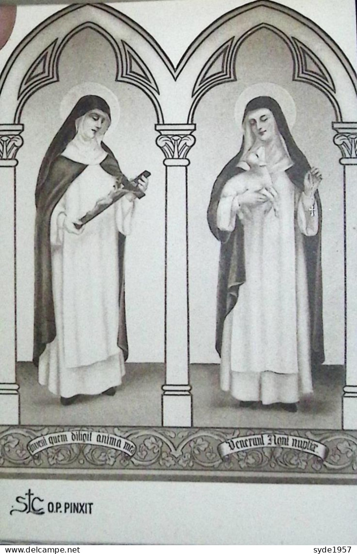 Incourt couvent des Dominicaines de Béthanie à Sart-Risbart -carnet 10 vues: le cloître, les saints de l'ordre