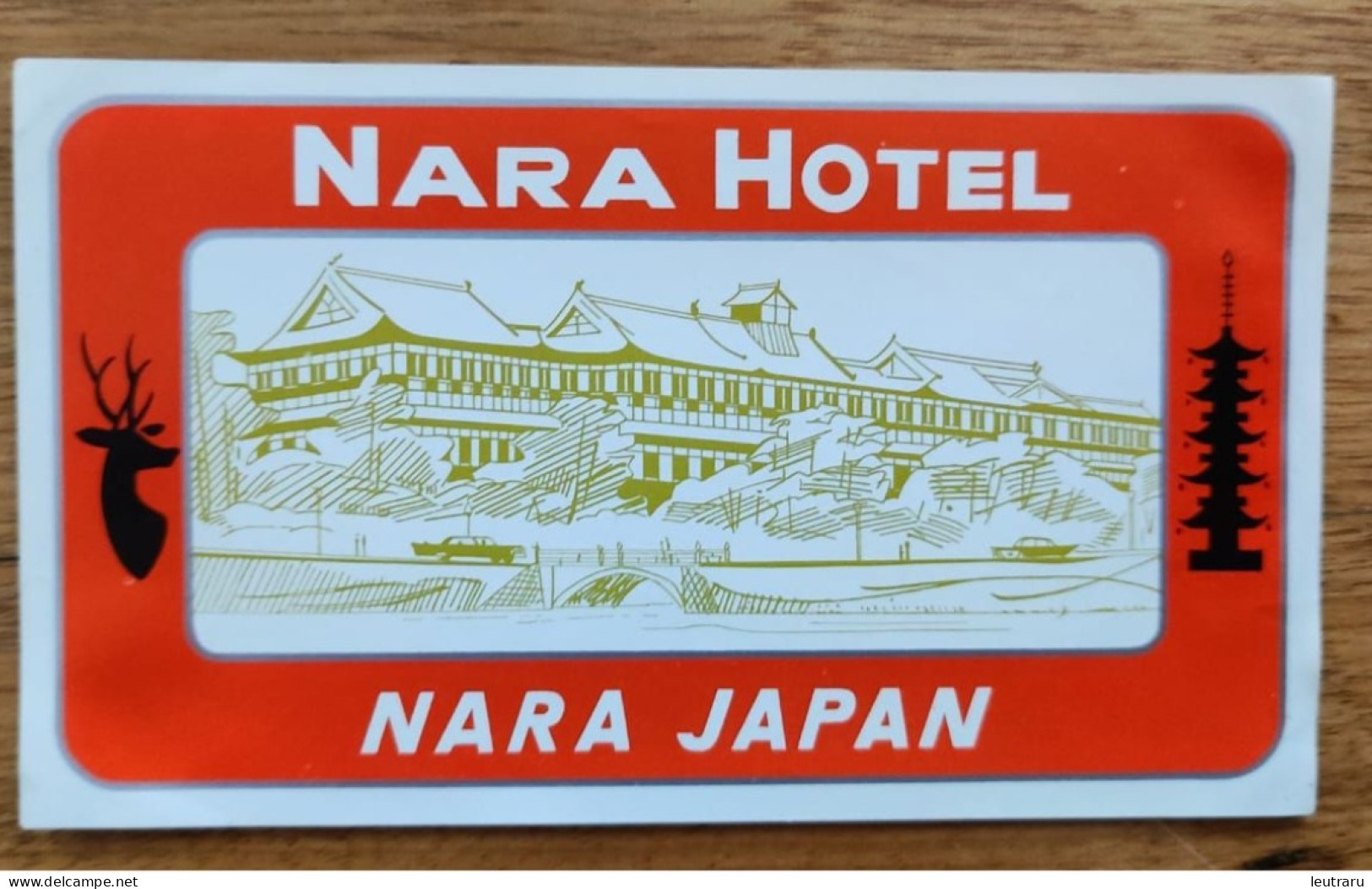 Japan Nara Hotel Label Etiquette Valise - Etiquettes D'hotels