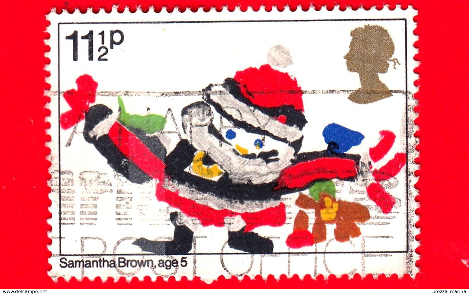 INGHILTERRA - GB - GRAN BRETAGNA - Usato - 1981 - Natale - Christmas - Babbo Natale - Disegno Di Bambini - 11 ½ P - Gebraucht