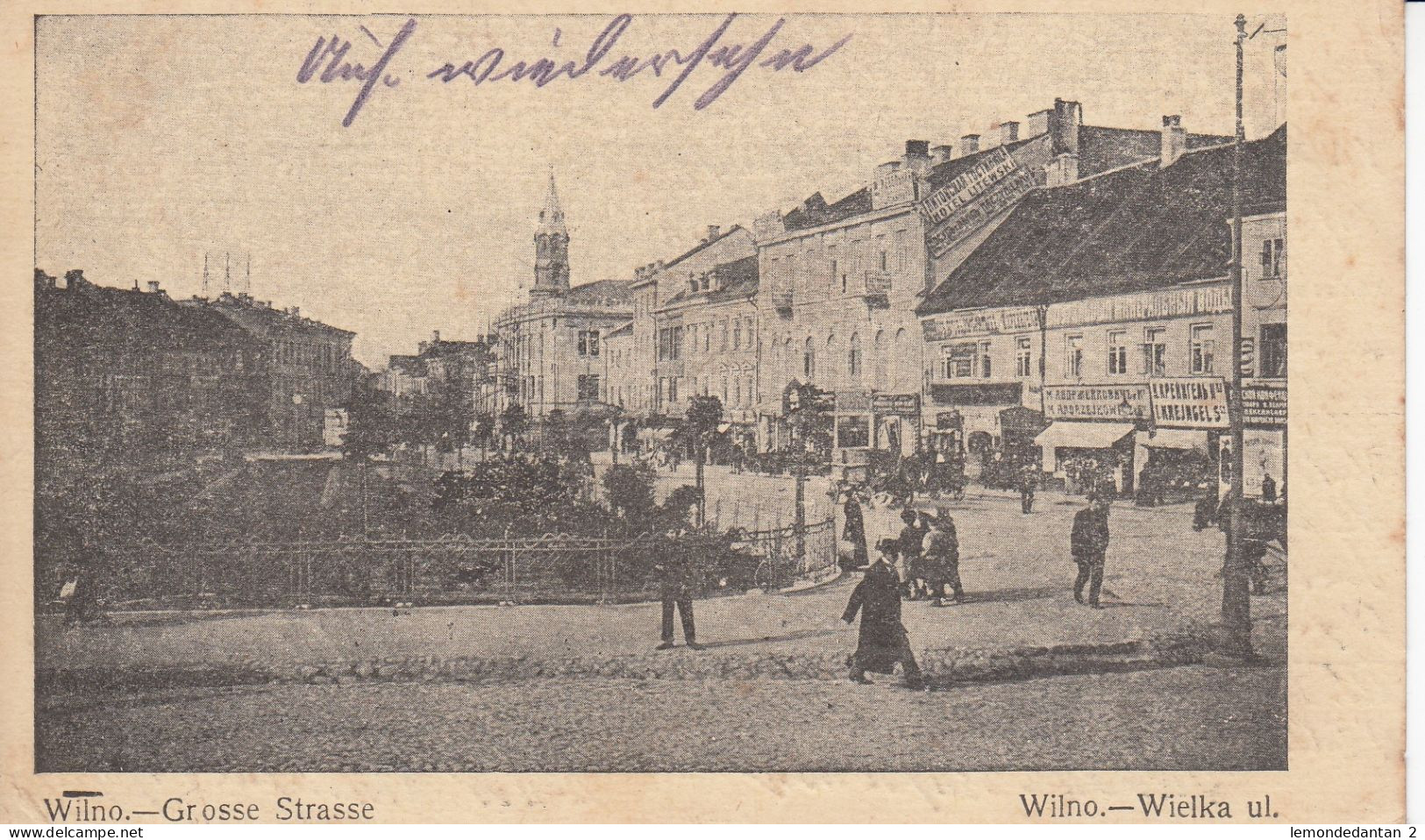 Wilna, - Wilno - Grosse Strasse - Feldpost (2 Scans) - Lituanie