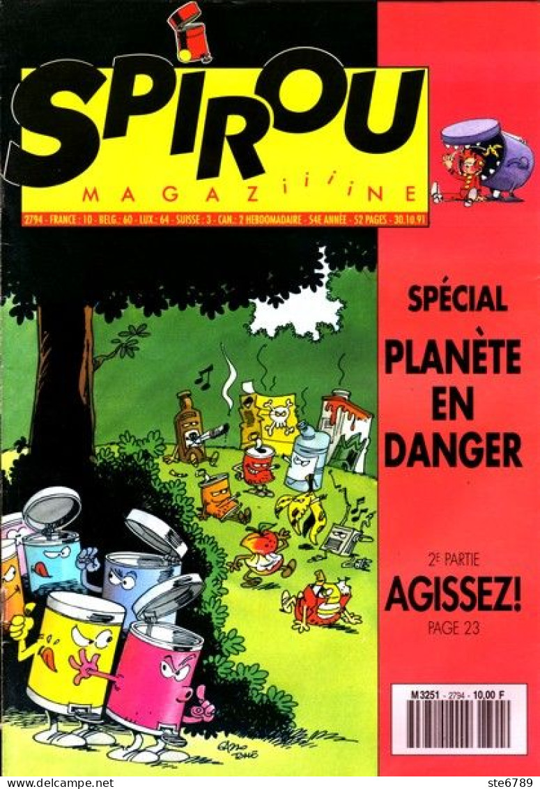 SPIROU Magazine N° 2794 Octobre 1991  BD Bande Dessinée - Spirou Magazine