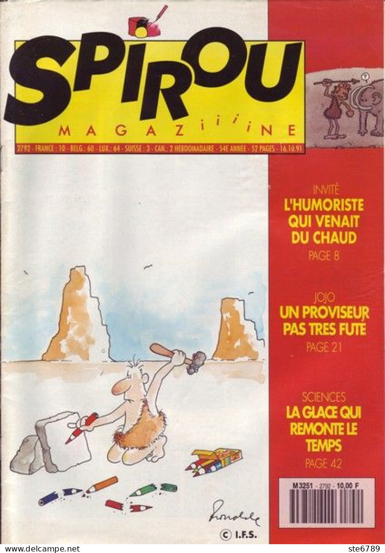 SPIROU Magazine N° 2792 Octobre 1991  BD Bande Dessinée - Spirou Magazine