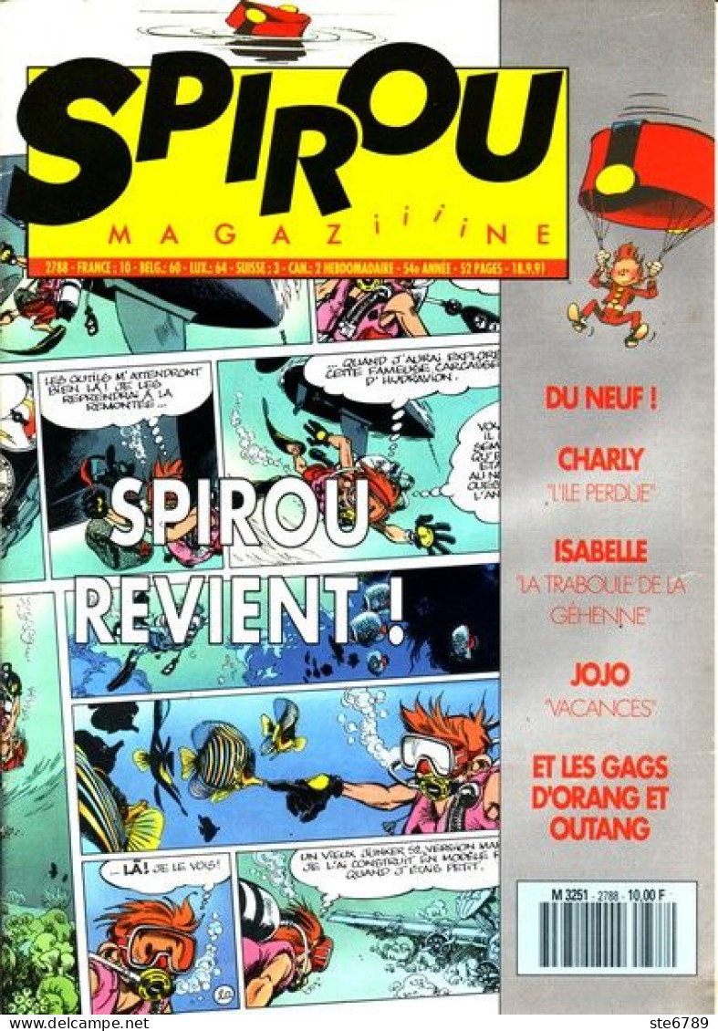 SPIROU Magazine N° 2788 Sept 1991  BD Bande Dessinée - Spirou Magazine