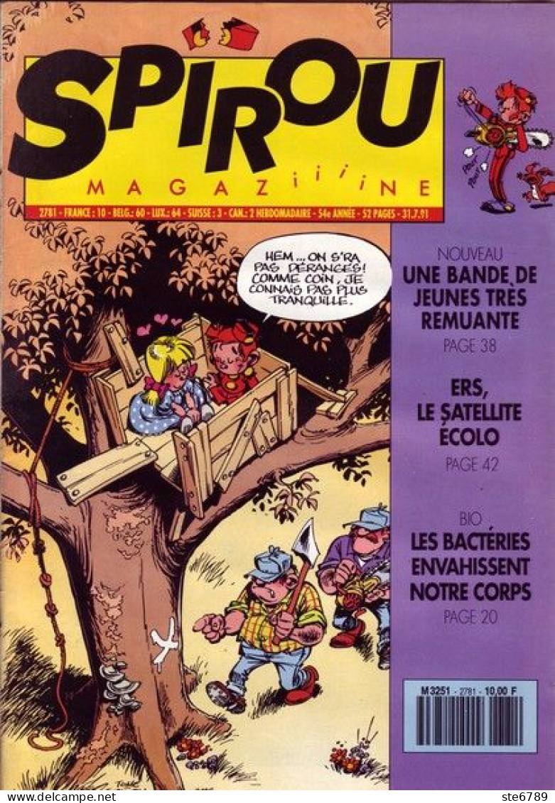 SPIROU Magazine N° 2781  Juillet 1991  BD Bande Dessinée - Spirou Magazine