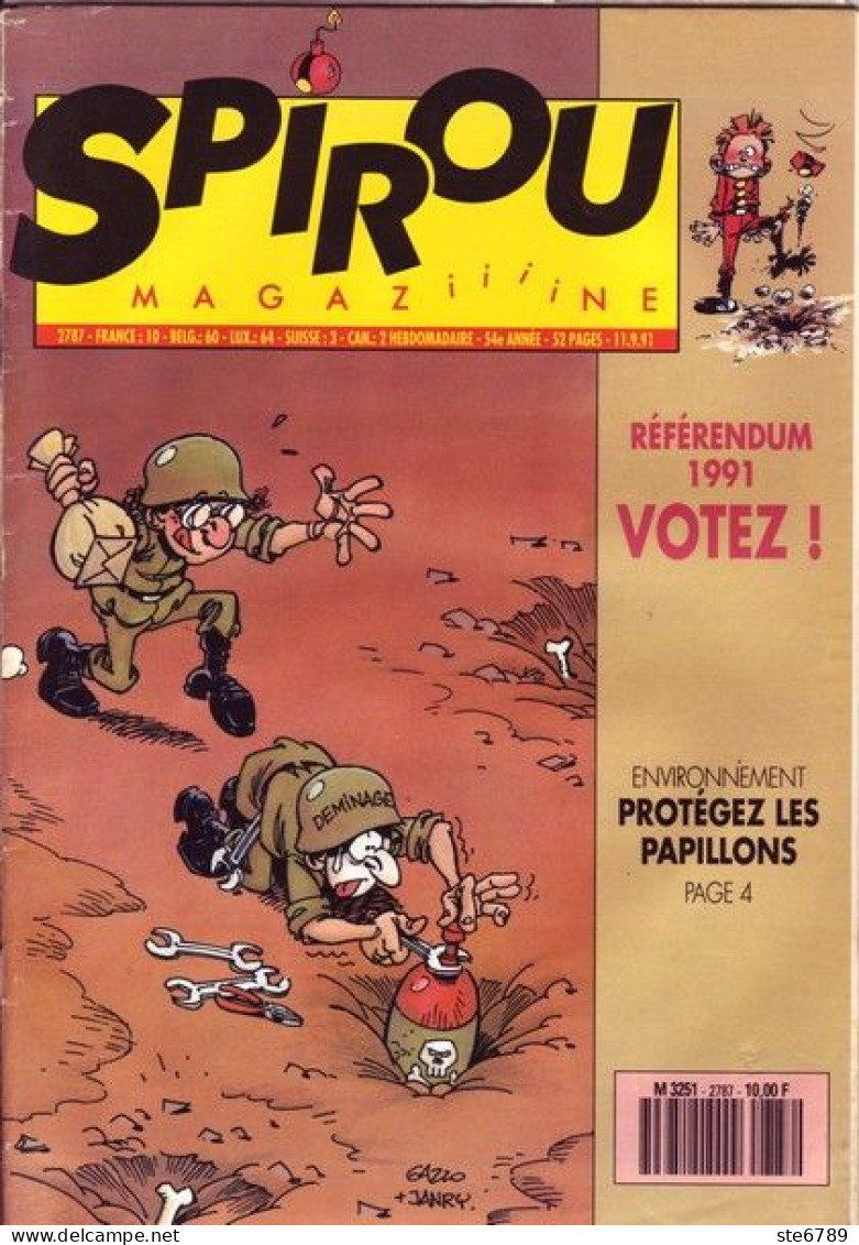 SPIROU Magazine N° 2787 Sept 1991  BD Bande Dessinée - Spirou Magazine