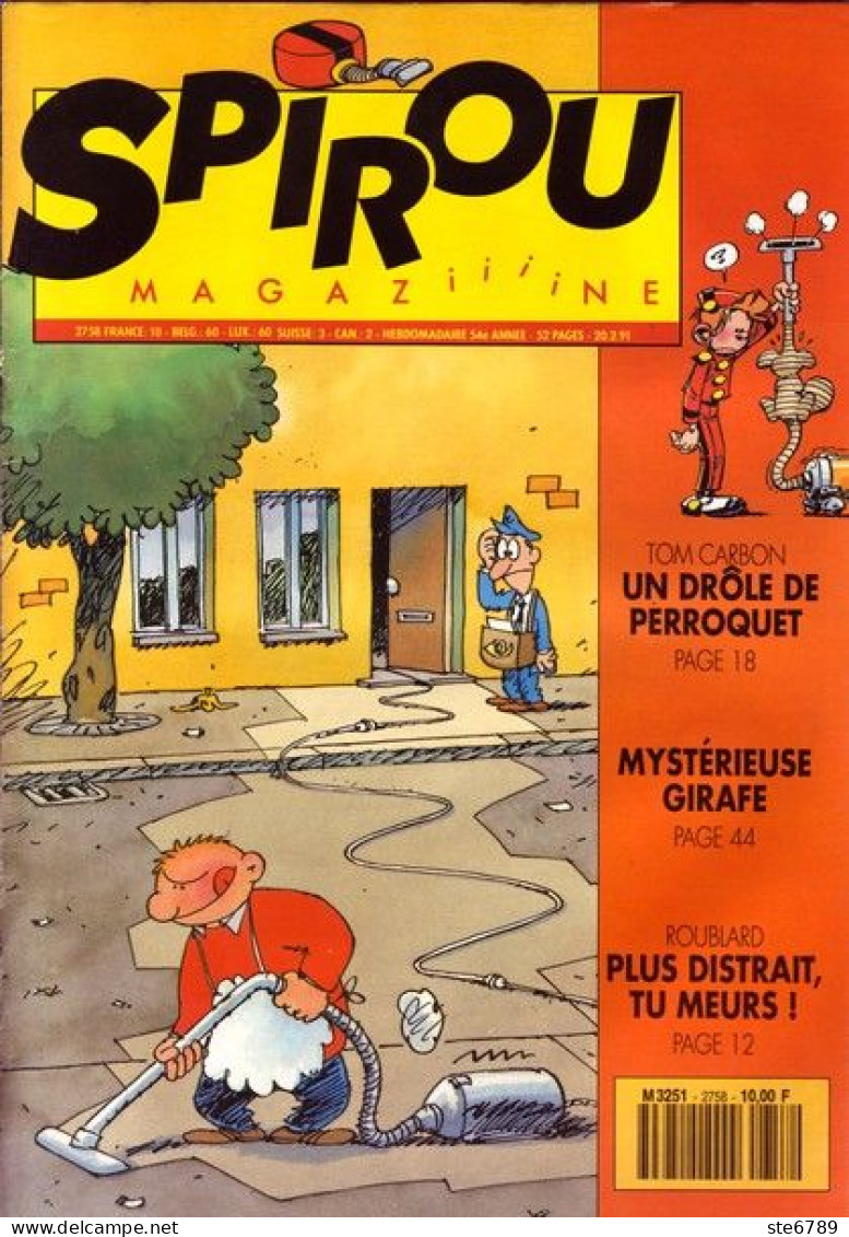 SPIROU Magazine N° 2758  Février 1991  BD Bande Dessinée - Spirou Magazine