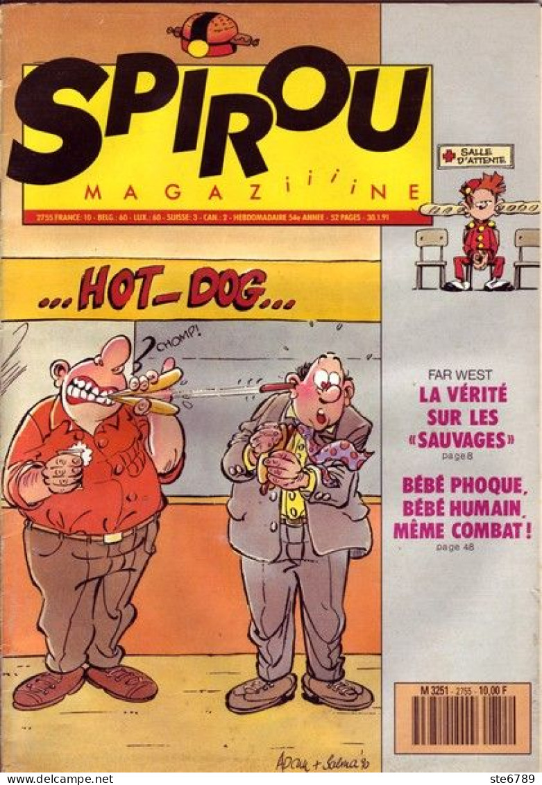 SPIROU Magazine N° 2755  Janvier 1991  BD Bande Dessinée - Spirou Magazine