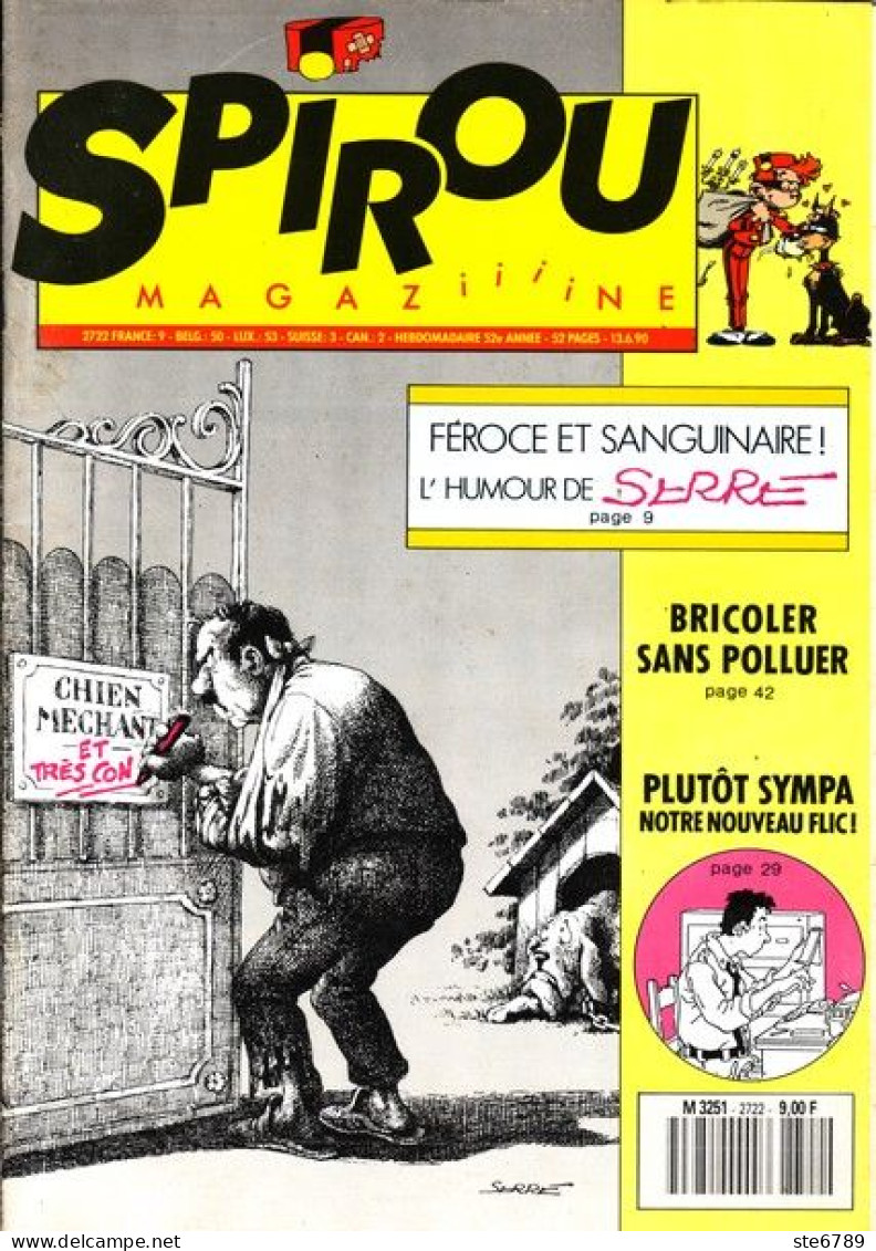 SPIROU Magazine N° 2722 Juin 1990  BD Bande Dessinée - Spirou Magazine