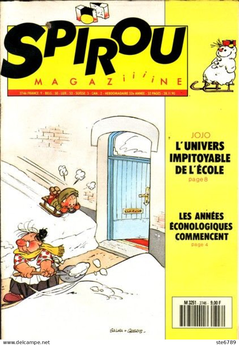 SPIROU Magazine N° 2746  Novembre 1990  BD Bande Dessinée - Spirou Magazine