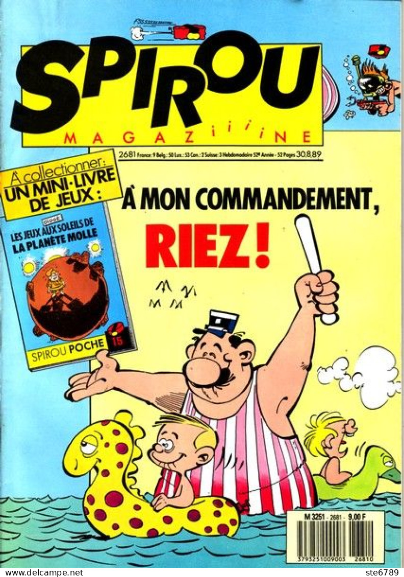 SPIROU Magazine N° 2681  Aout 1989  BD Bande Dessinée - Spirou Magazine