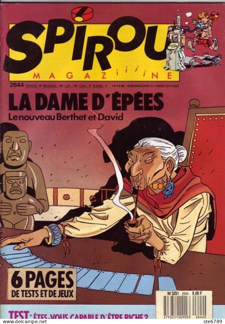 SPIROU Magazine N° 2644 Décembre 1988  BD Bande Dessinée - Spirou Magazine