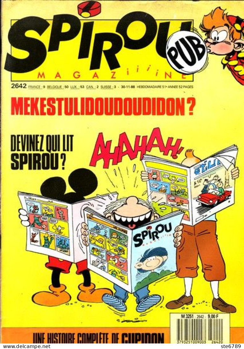 SPIROU Magazine N° 2642  Novembre 1988  BD Bande Dessinée - Spirou Magazine