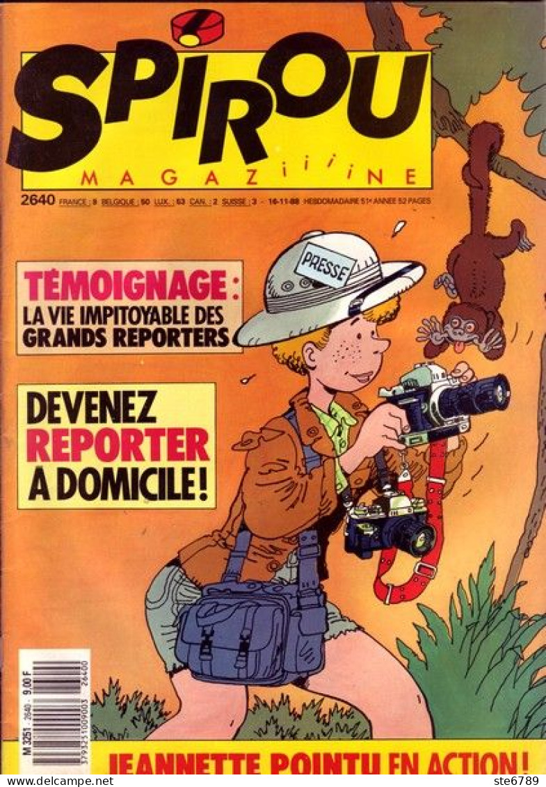 SPIROU Magazine N° 2640  Novembre 1988  BD Bande Dessinée - Spirou Magazine