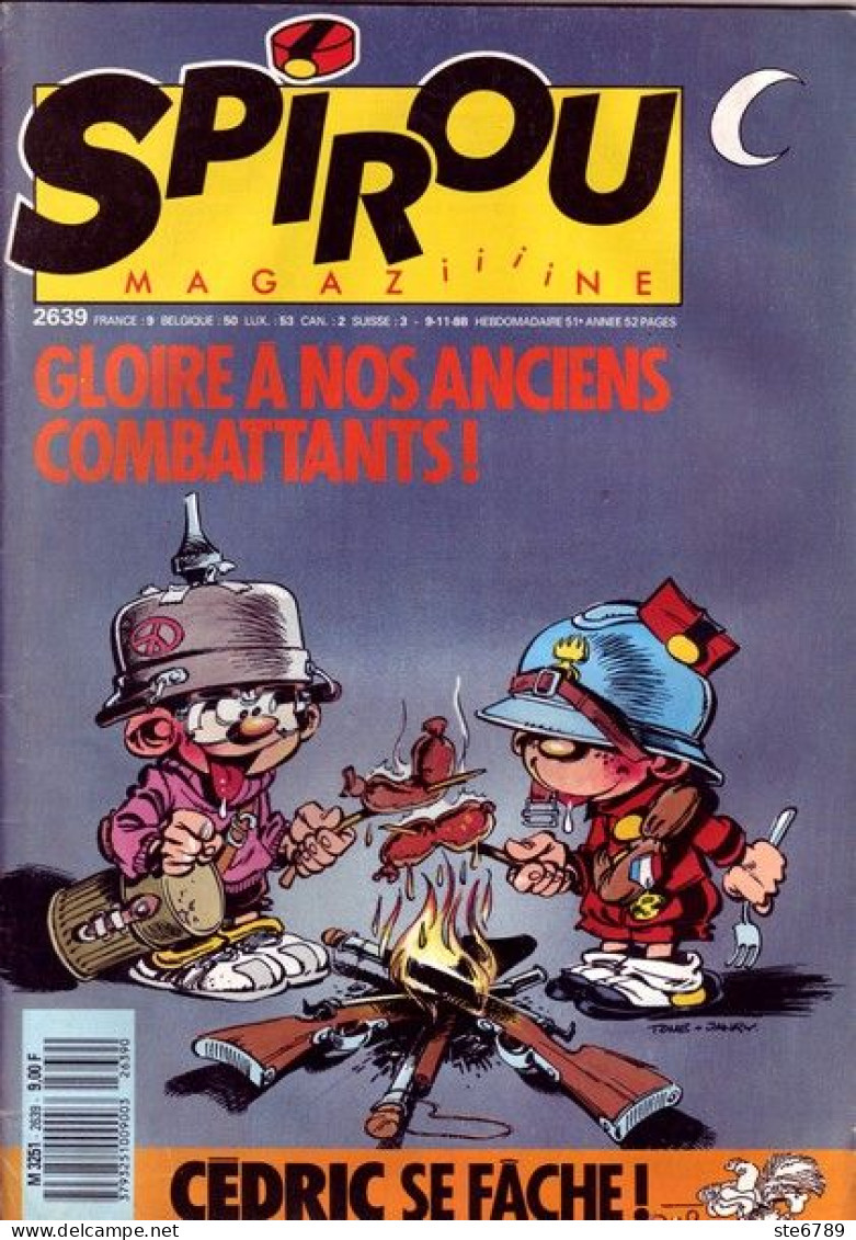 SPIROU Magazine N° 2639  Novembre 1988  BD Bande Dessinée - Spirou Magazine