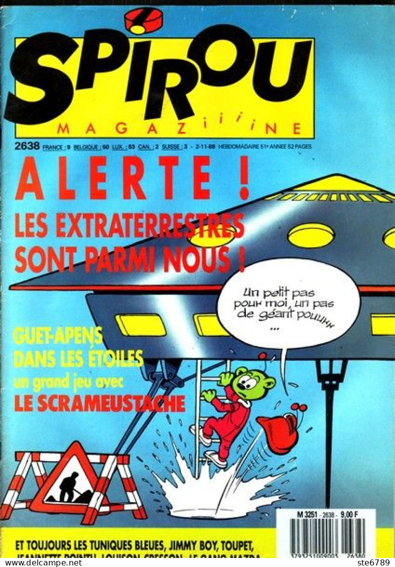SPIROU Magazine N° 2638  Novembre 1988  BD Bande Dessinée - Spirou Magazine