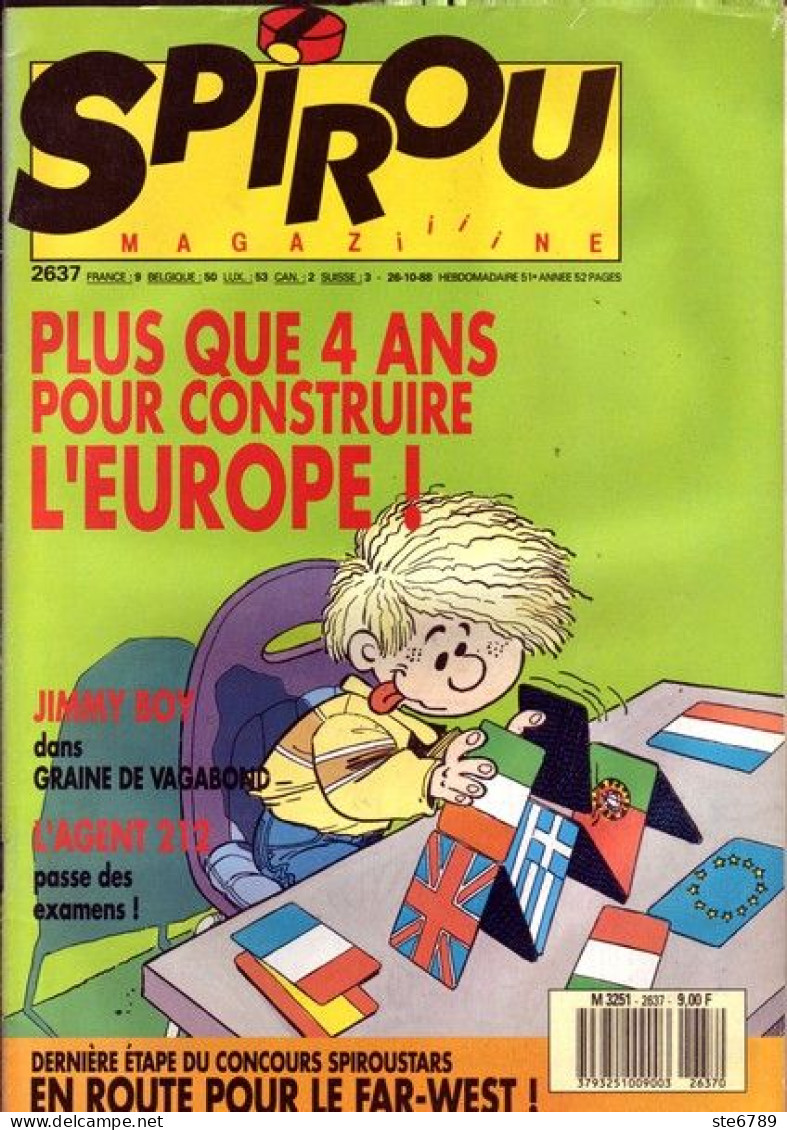 SPIROU Magazine N° 2637  Octobre 1988  BD Bande Dessinée - Spirou Magazine
