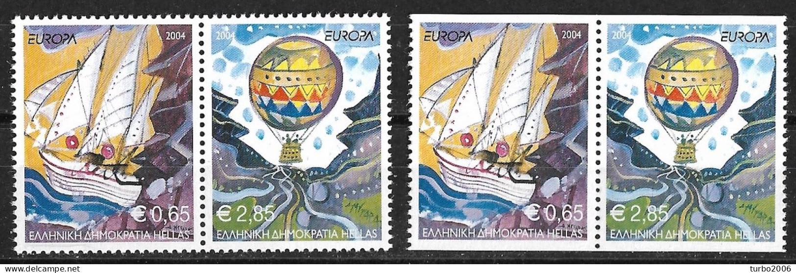 GREECE 2004 Europe CEPT Both MNH Sets Vl. 2220 / 2221 + A  Hellas 2301 / 2302 +A - Ongebruikt