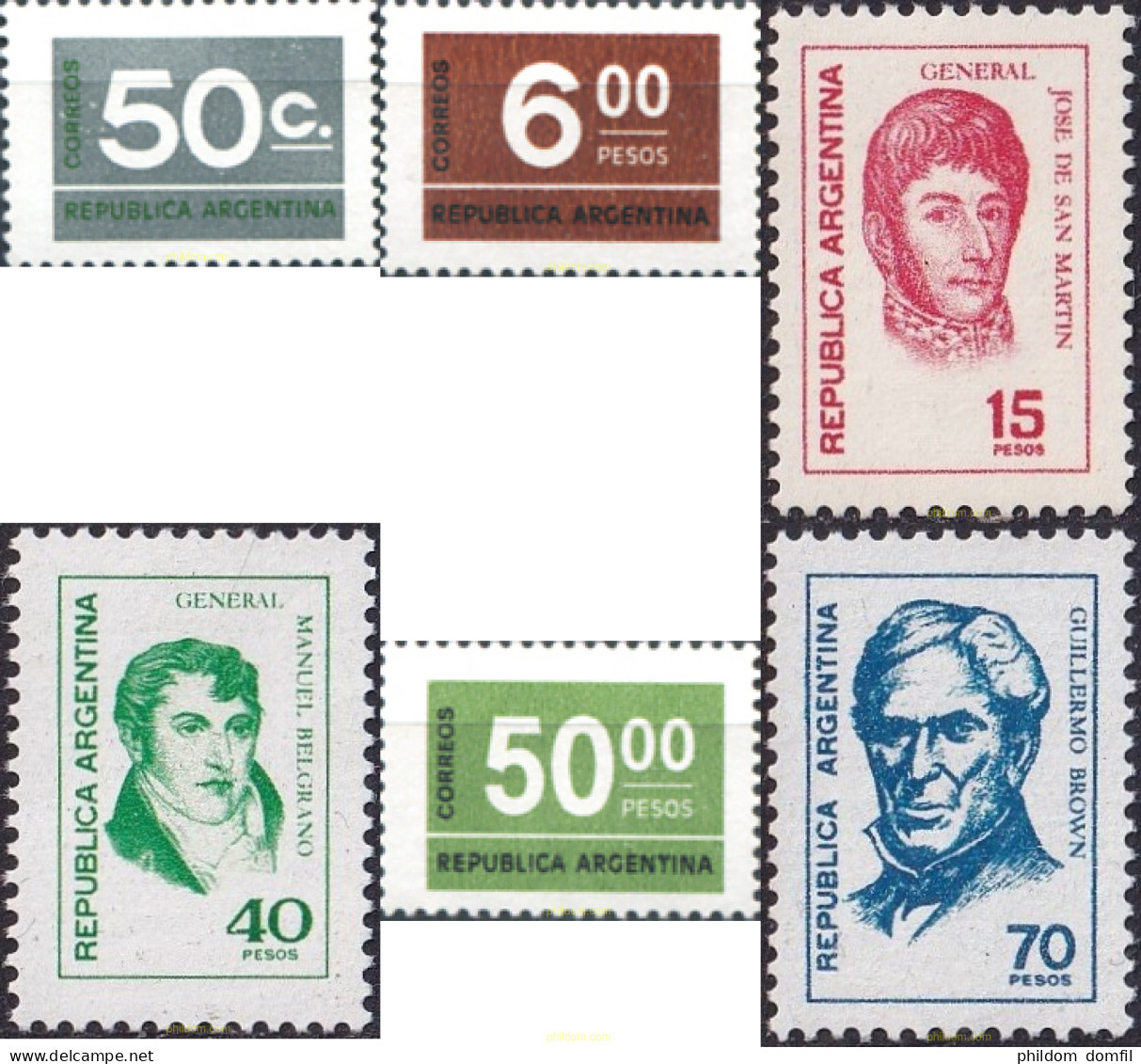 728800 MNH ARGENTINA 1976 SERIE CORRIENTE - Nuevos