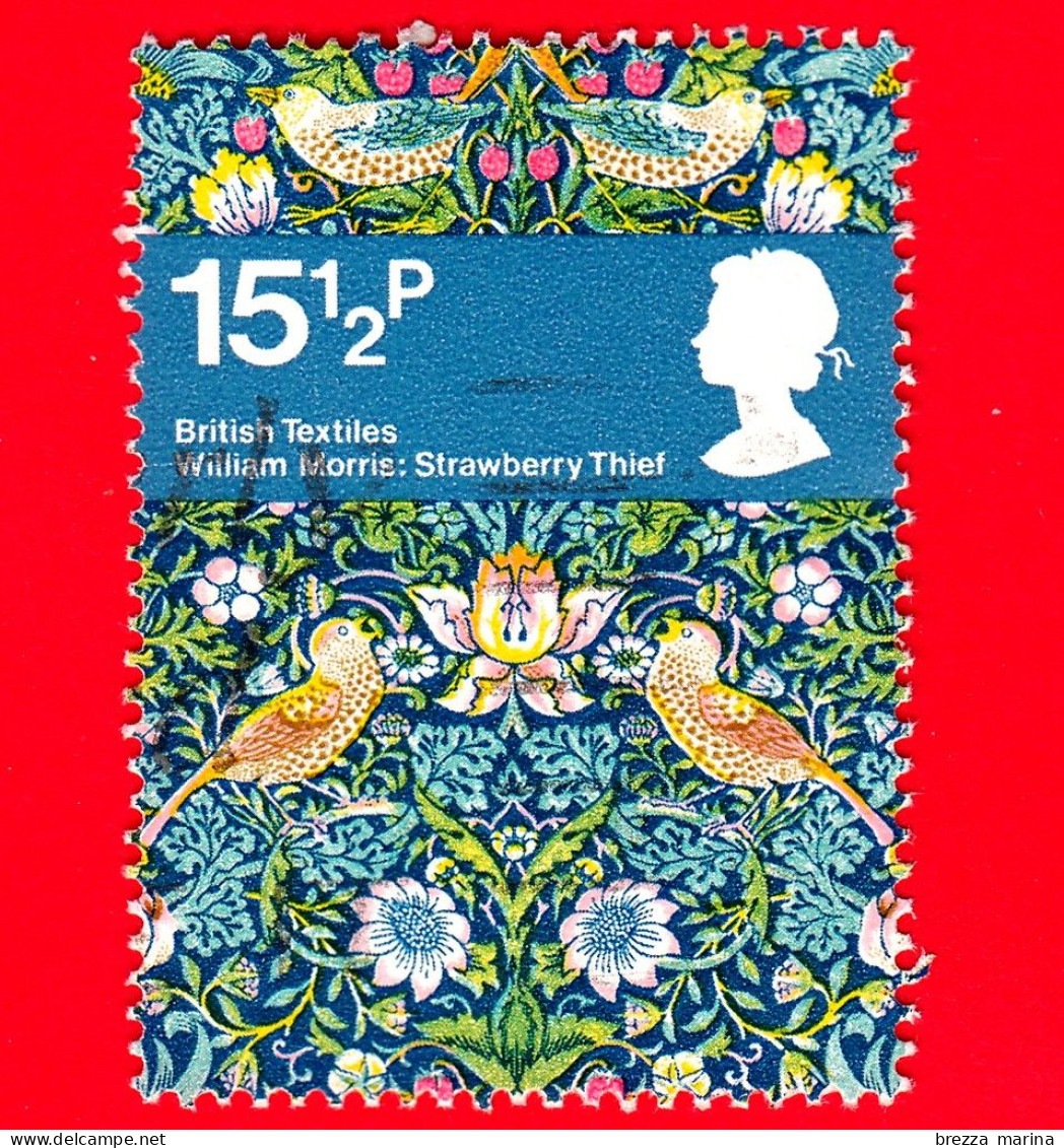 INGHILTERRA - GB - GRAN BRETAGNA - Usato - 1982 - Prodotti Tessili - 'Strawberry Thief' By William Morris - 15 ½ - Usati