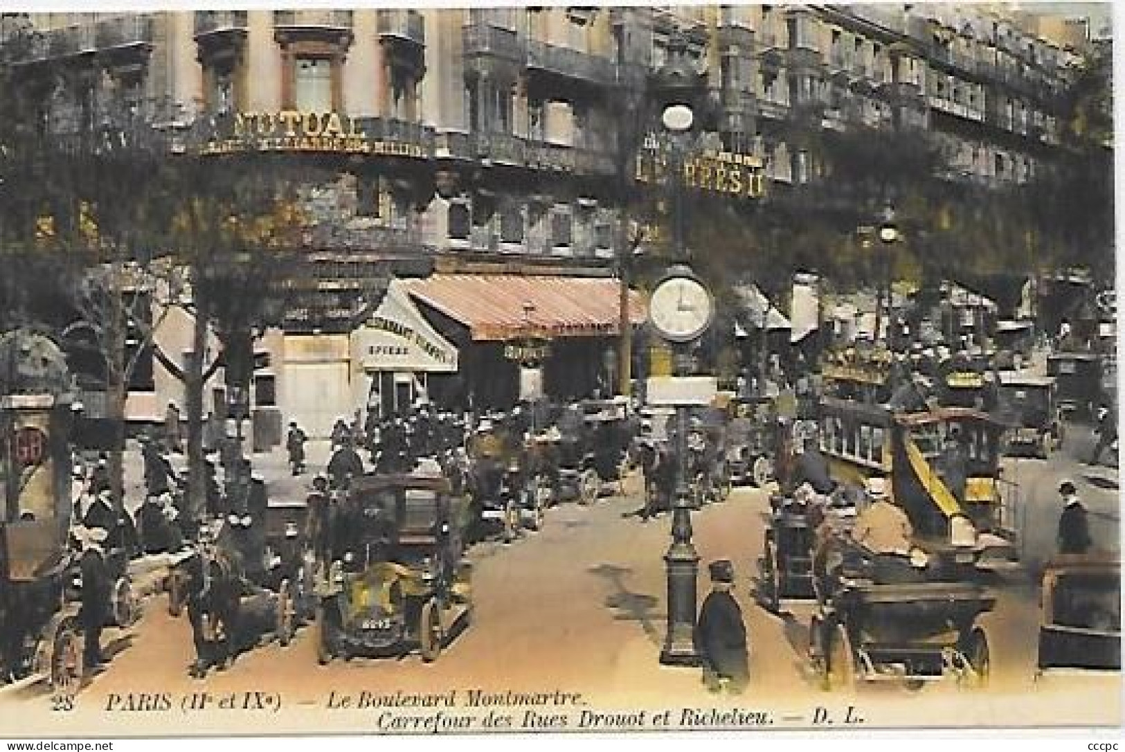 CPA Paris Boulevard Montmartre Carrefour Des Rues Drouot Et Richelieu - Arrondissement: 02
