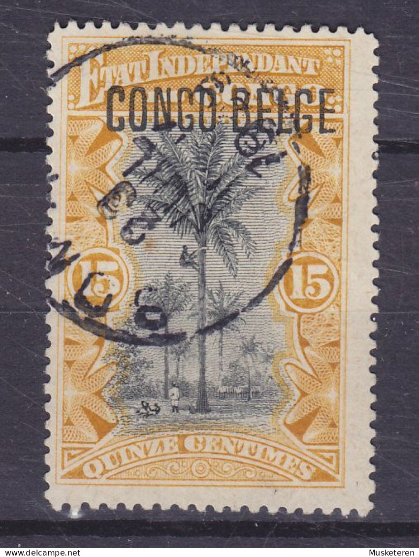 Belgian Congo 1909 Mi. 3 III, 15c. Ölpalmen 'LOW' Surchargé Overprint 'CONGO BELGE', BOMA 1909 Cancel - Gebraucht