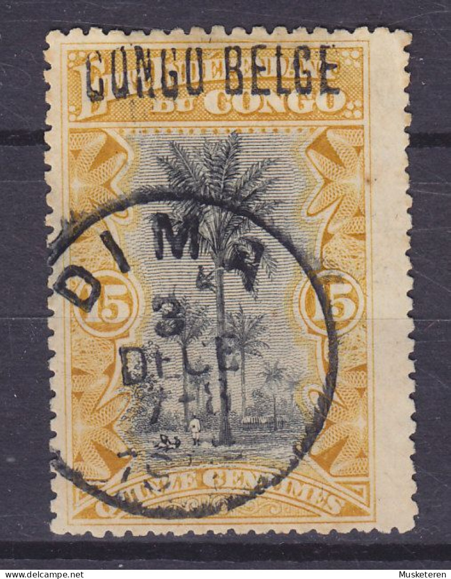 Belgian Congo 1909 Mi. 3 II, 15c. Ölpalmen Surchargé Overprint 'CONGO BELGE', Deluxe DIMA Cancel (2 Scans) - Usados