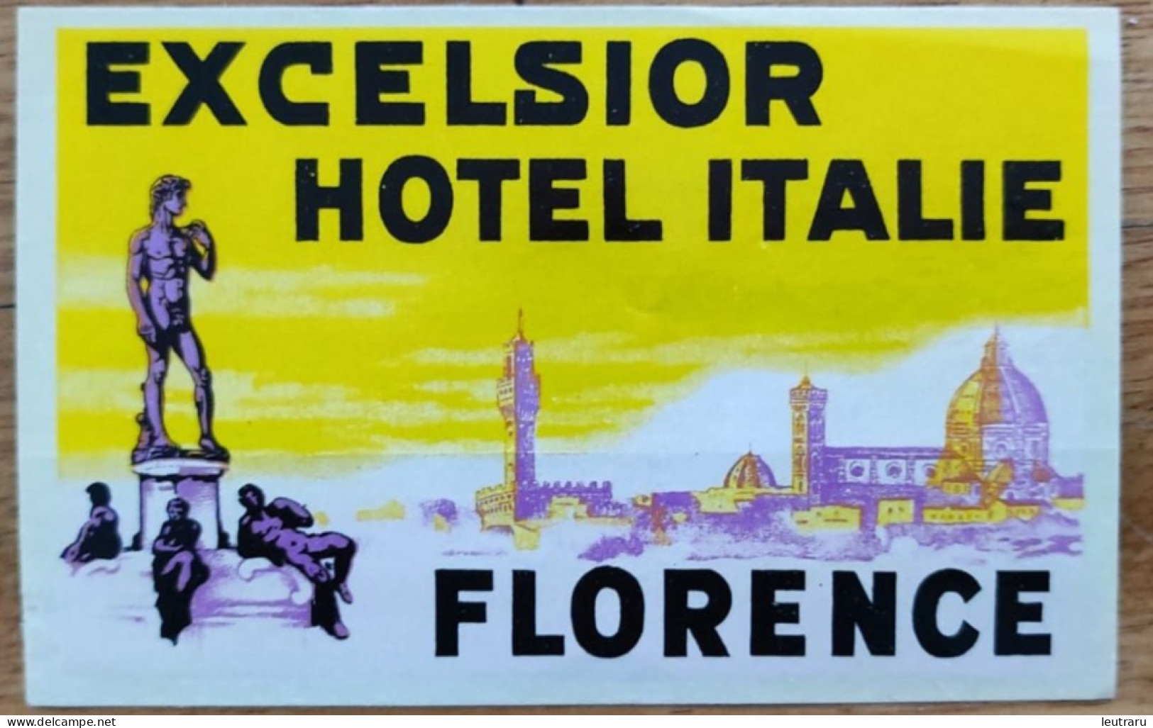 Italy Florence Excelsior Hotel Label Etiquette Valise - Etiketten Van Hotels