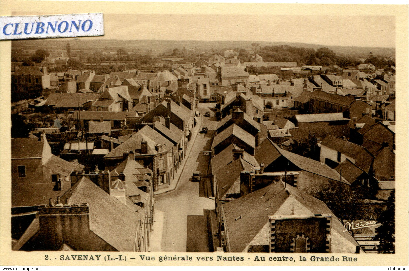 CPA - SAVENAY - VUE GENERALE VERS NANTES - GRANDE RUE (IMPECCABLE) - Savenay