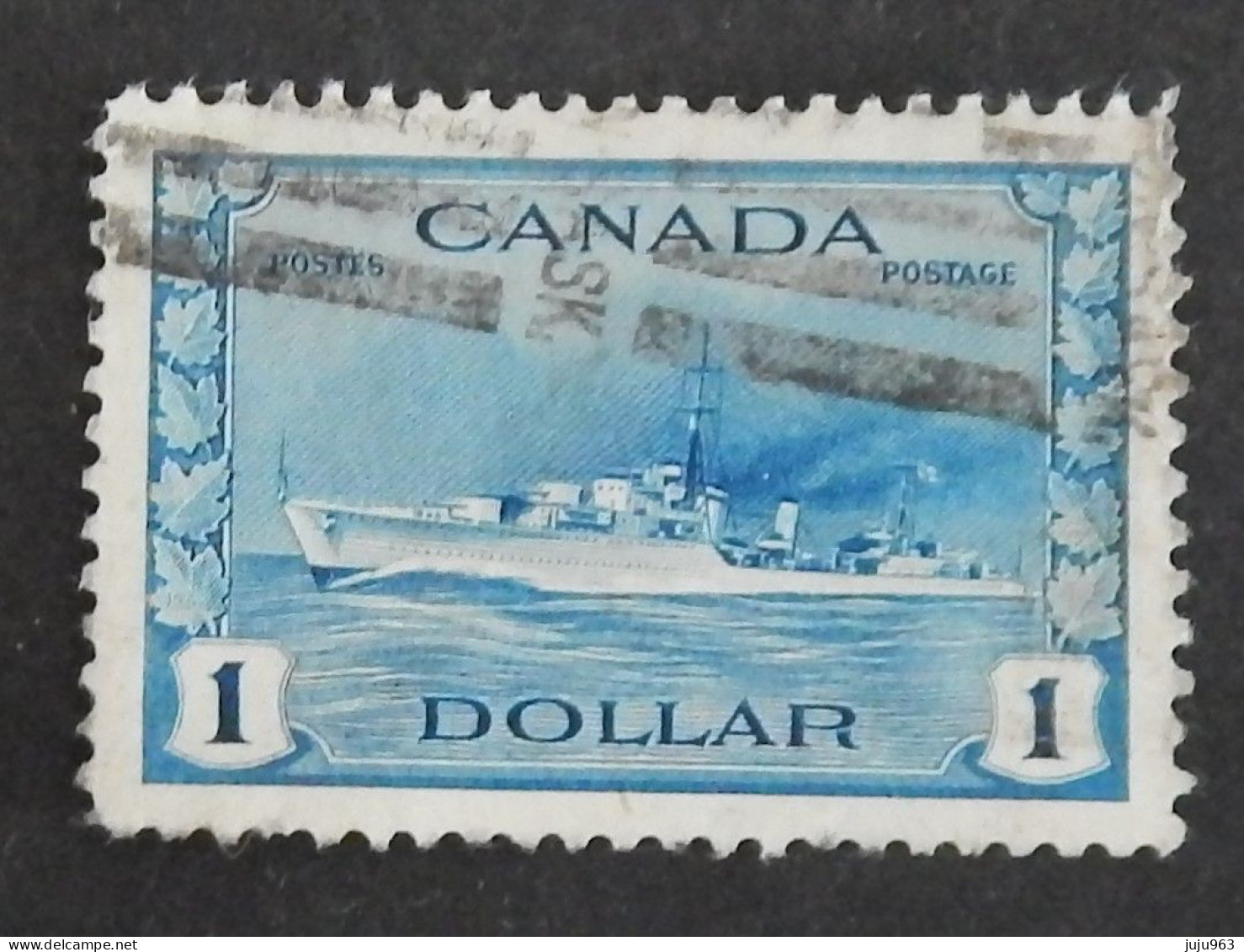 CANADA YT 218 OBLITÉRÉ "DESTROYER IROQUOIS" ANNÉES 1943/1948 - Used Stamps