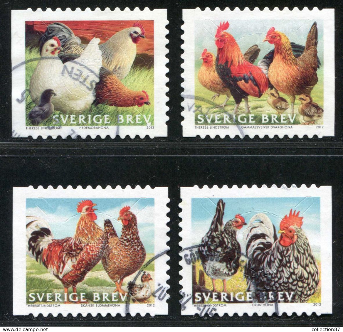 Réf 77 < SUEDE < Yvert N° 2851 à 2853 Ø < Année 2012 Used SWEDEN < Paques > Poules Et Coq Poule - Easter - Used Stamps