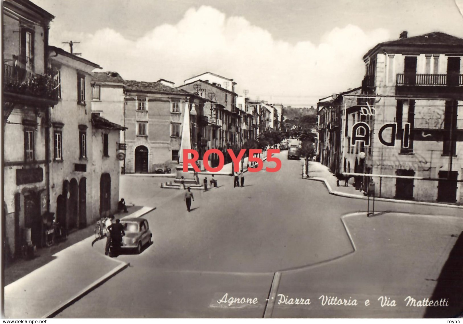 Molise-isernia-agnone Piazza Della Vittoria E Via Matteotti Veduta Piazza Anni 50 - Otros & Sin Clasificación