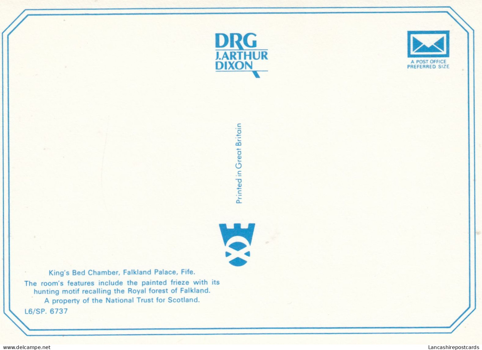 Postcard King's Bed Chamber Falkland Palace Fife My Ref B26470 - Fife
