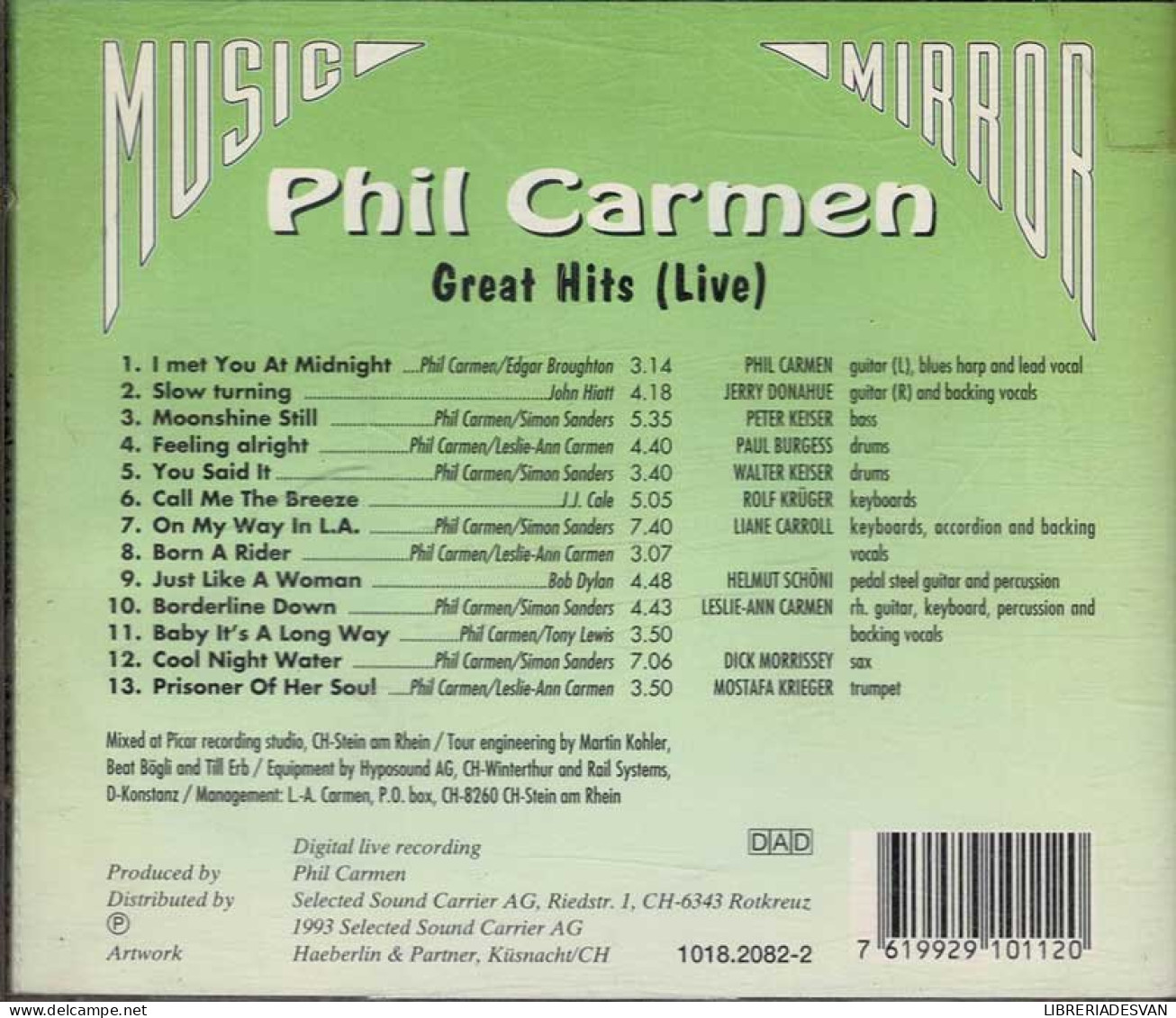 Phil Carmen - Great Hits (Live). CD - Disco & Pop