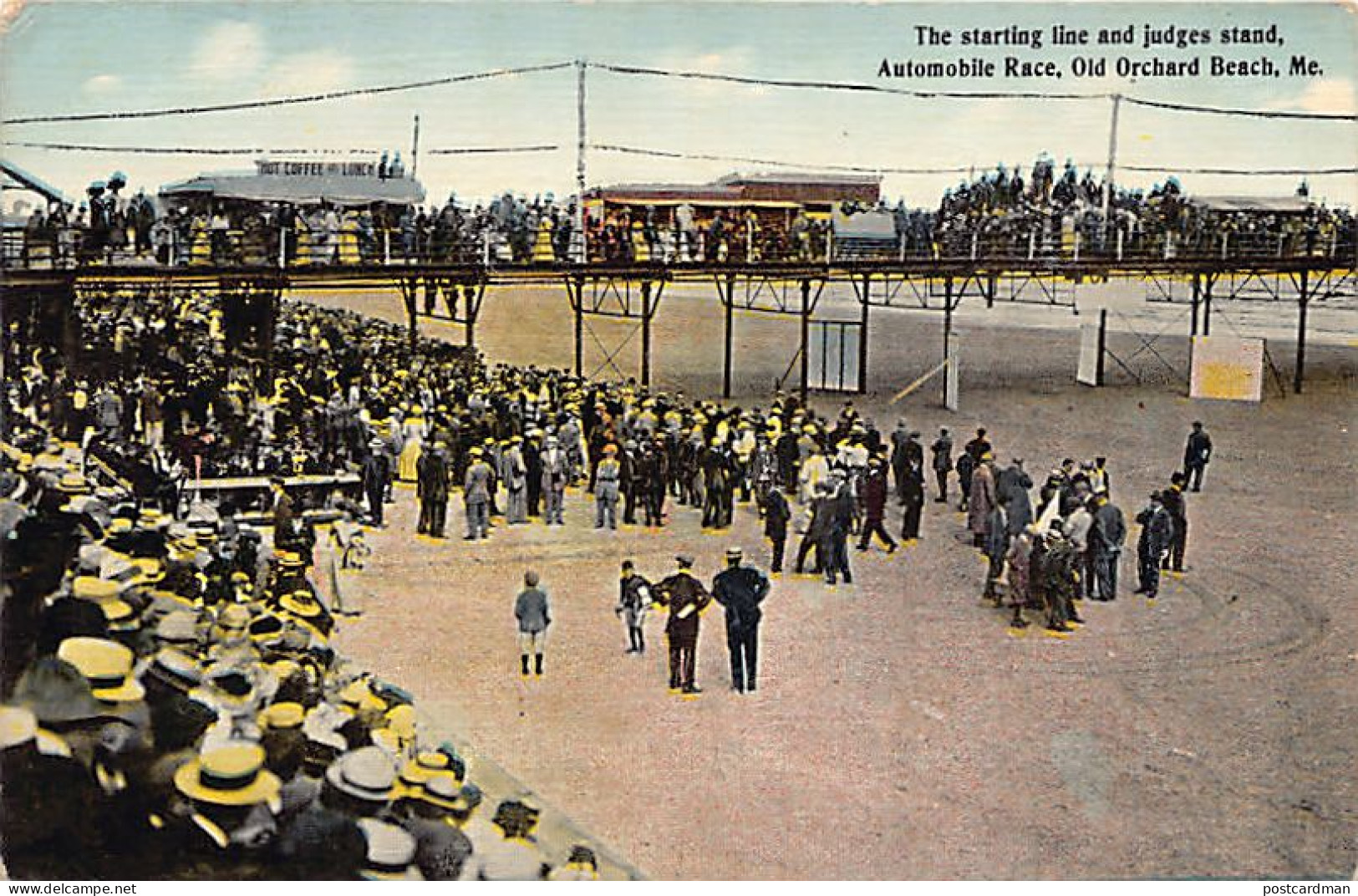 Usa - OLD ORCHARD BEACH (ME) The Starting Line And Judges Stand, Automobile Race - Other & Unclassified