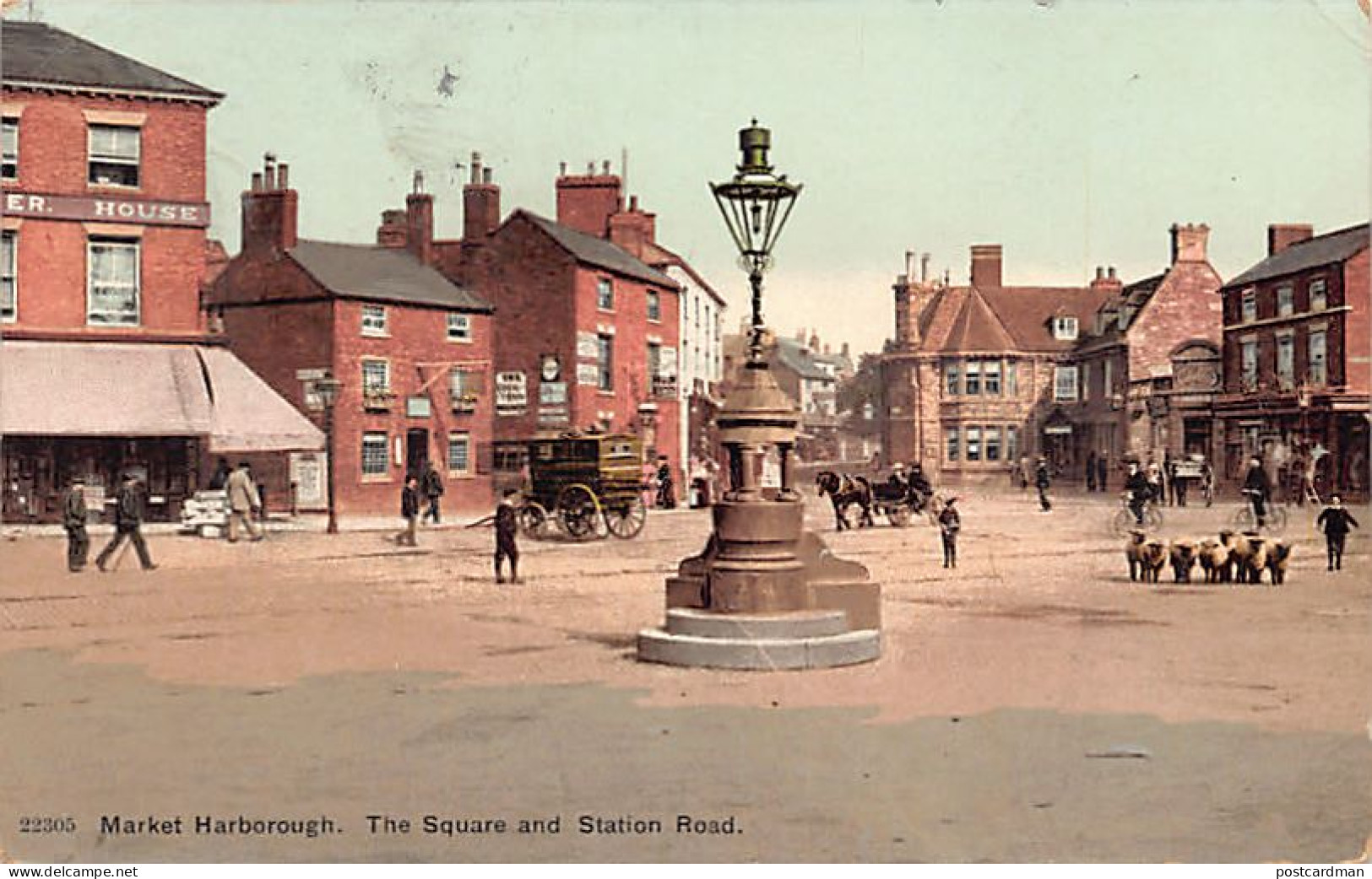 England - Leics - MARKET HARBOROUGH The Square And Station Road - Sonstige & Ohne Zuordnung