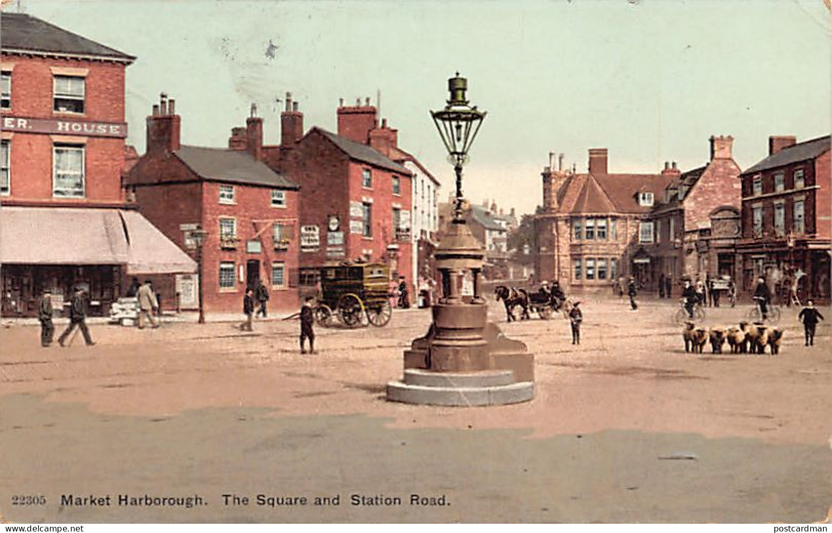 England - Leics - MARKET HARBOROUGH The Square And Station Road - Otros & Sin Clasificación