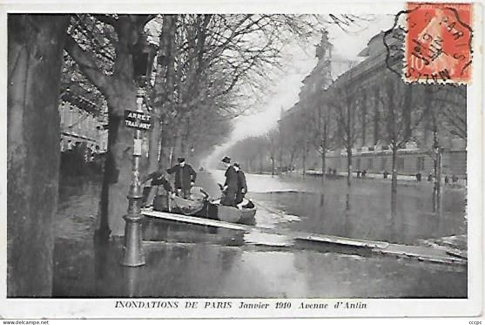 CPA Inondations De Paris Janvier 1910 Avenue D'Antin - Arrondissement: 02