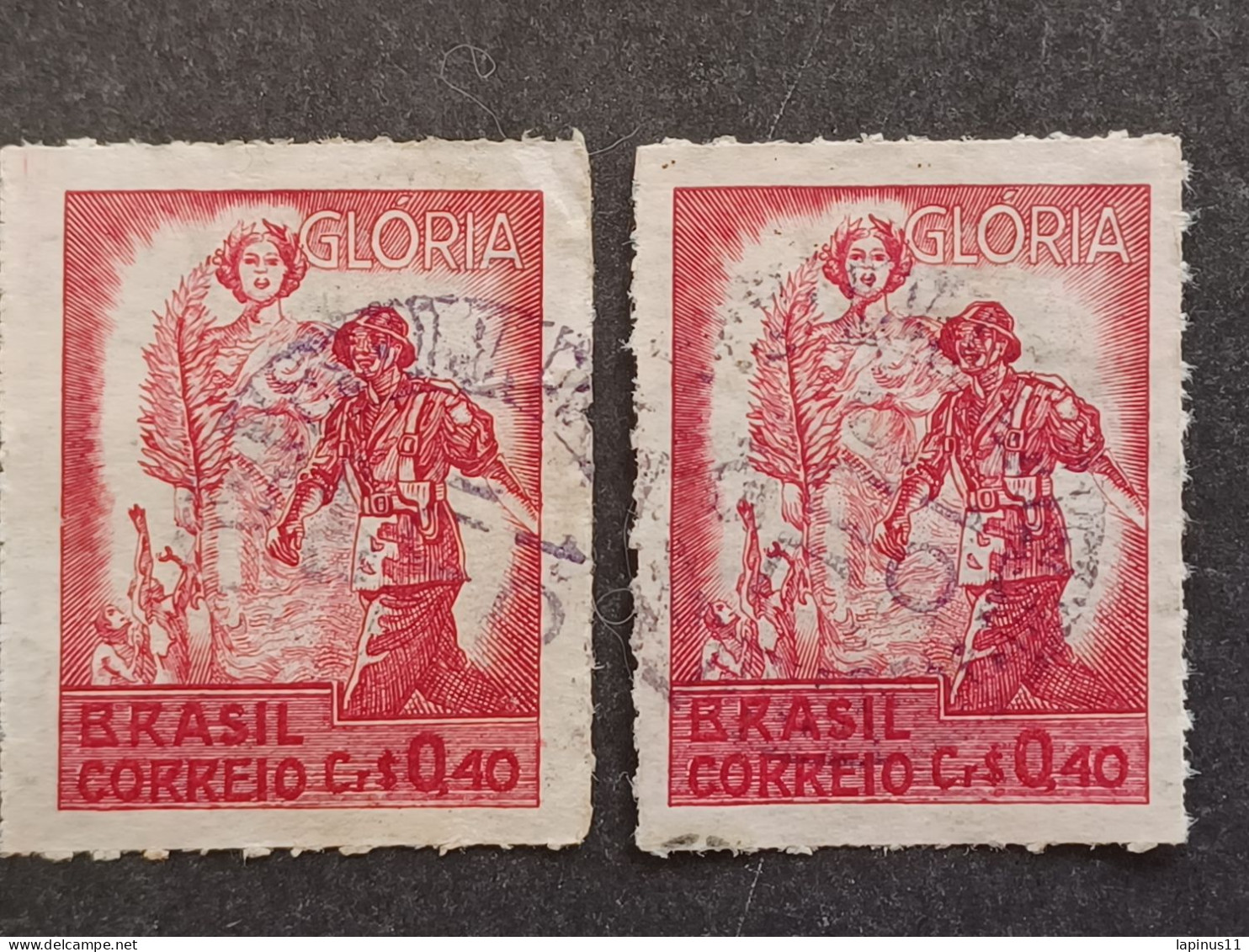 BRASILE 1945 GLORY SCOTT N 629 WMK 268 ERROR INVERTED - Usados