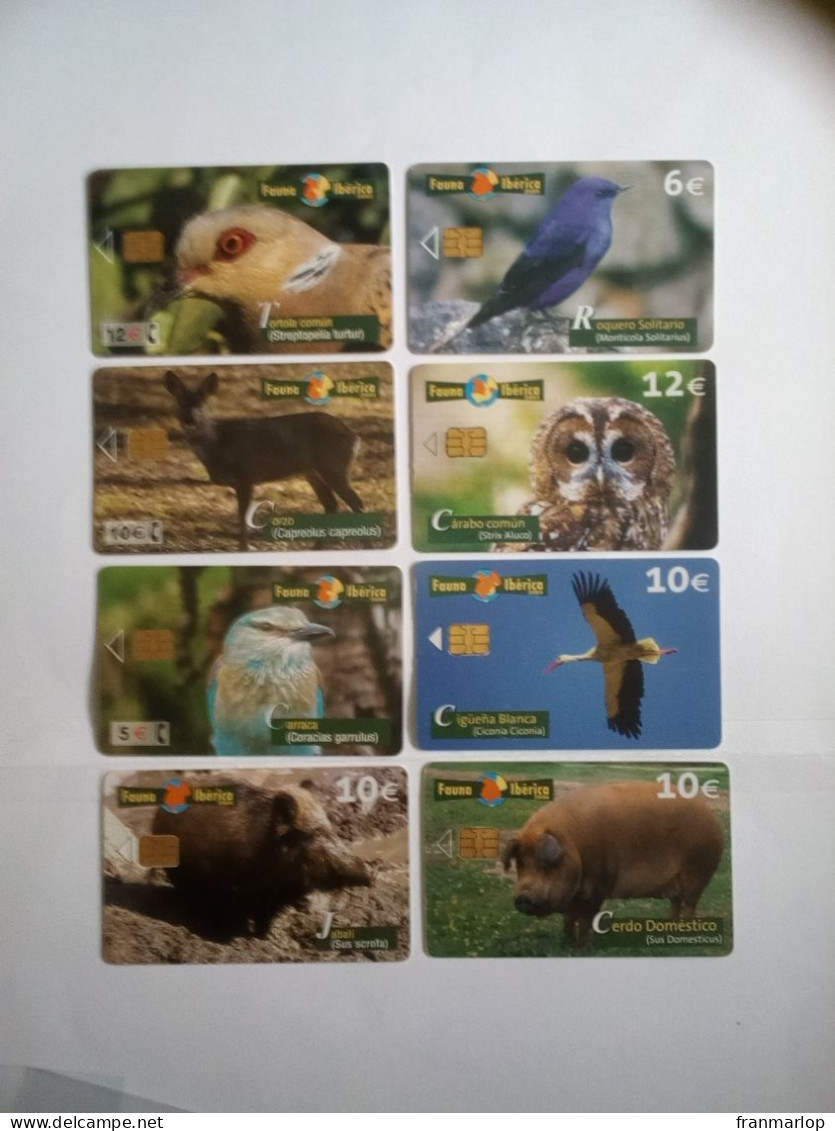 Tarjetas Telefónicas. Fauna Ibérica  Colección completa de 80 Tarjetas