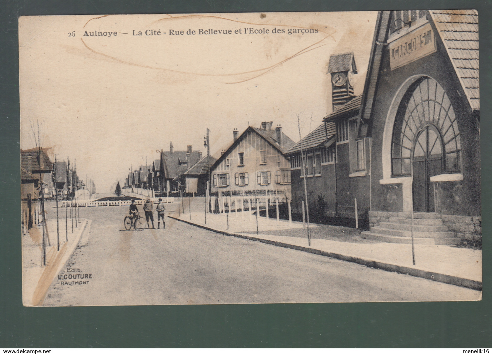 CP - 59 - Aulnye - La Cité - Rue De Bellevue - Ecole Des Garçons - Aulnoye