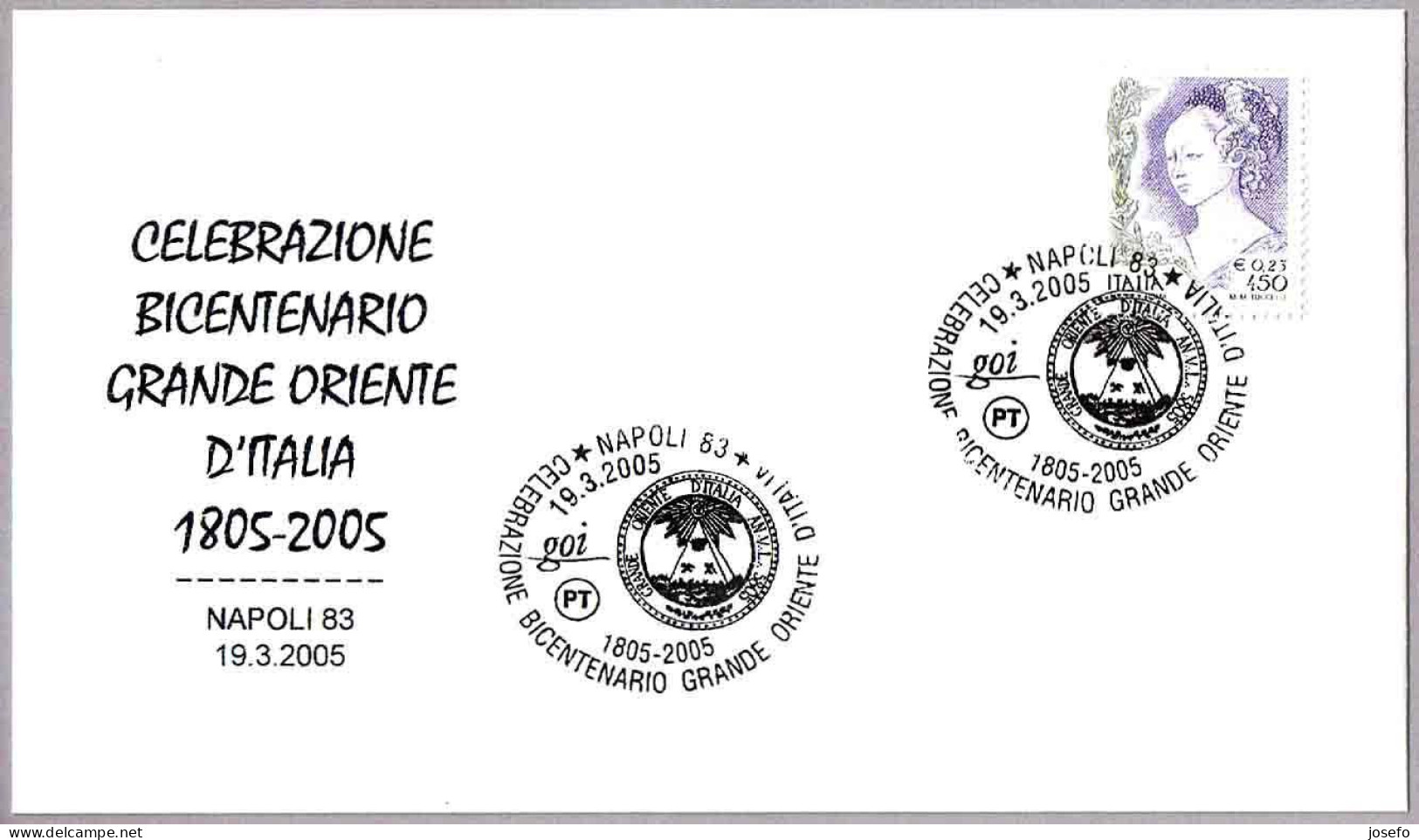 BICENTENARIO GRAN ORIENTE DE ITALIA. Napoli 2005 - Vrijmetselarij