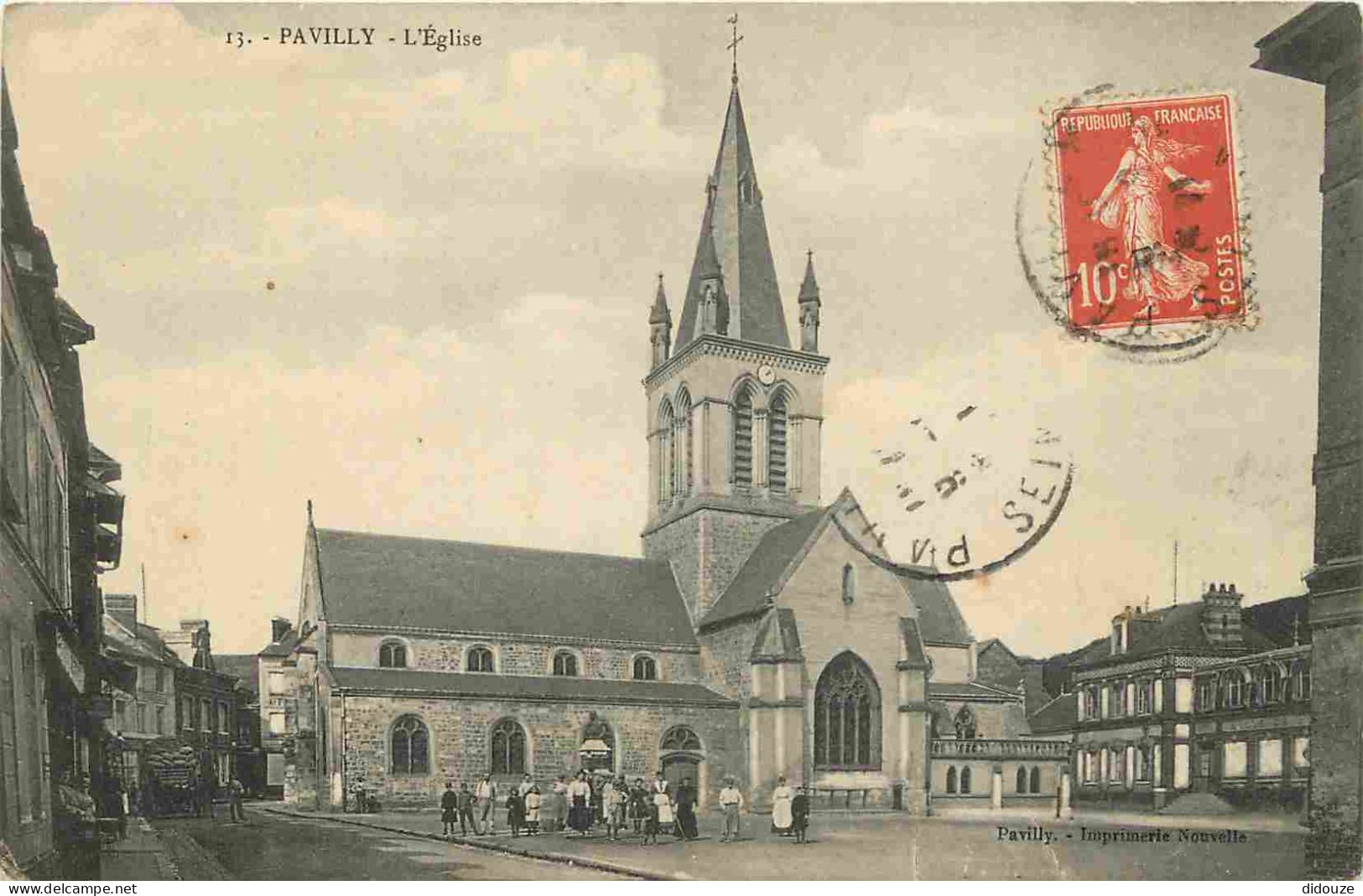 76 - Pavilly - L'Eglise - Animée - Correspondance - CPA - Oblitération Ronde De 1911 - Voir Scans Recto-Verso - Pavilly